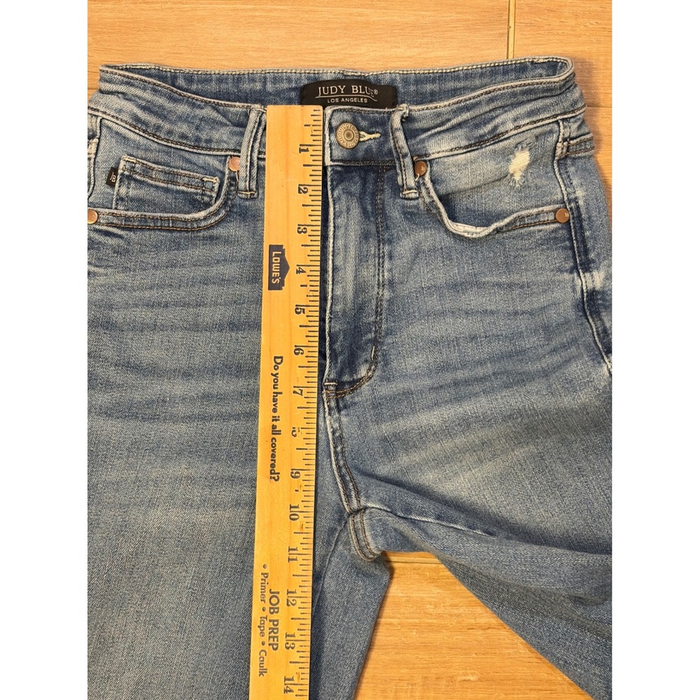 Judy Blue High Waist Distressed Wide Leg Jeans Medium Wash Size 3/26‎ - Picture 6 of 10